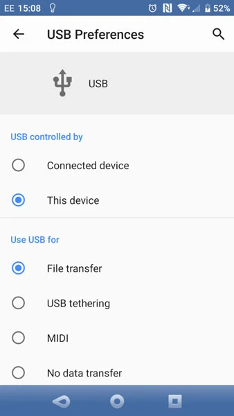 انتقال فایل از گوشی به کامپیوتر از طریق کابل USB